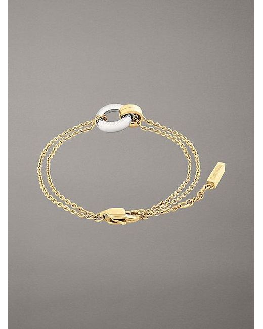 Calvin Klein Multicolor Zweifarbiges Armband Mit Doppelter Kette
