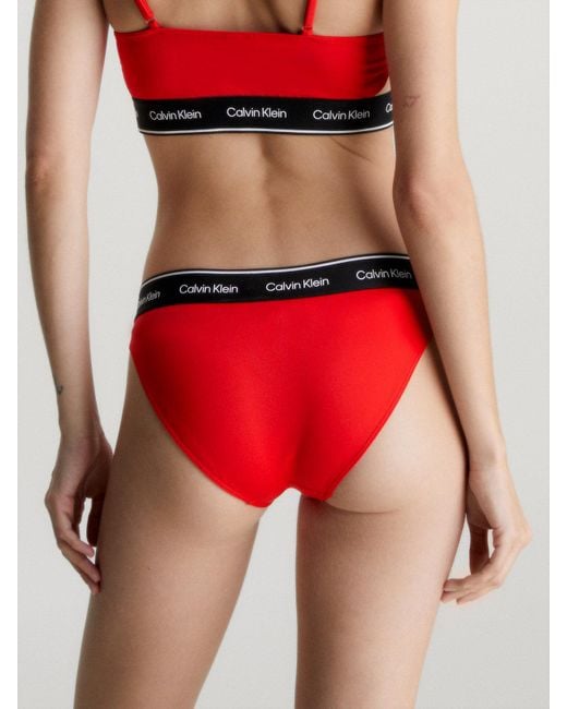 Calvin Klein Red Bikini Bottoms - Ck Meta Legacy