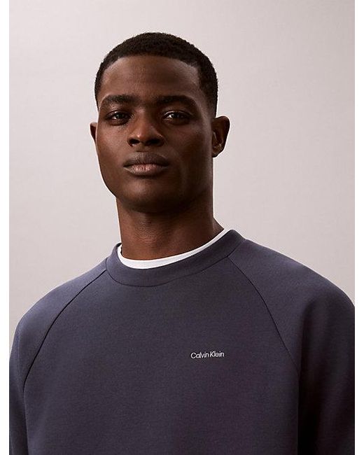 Calvin Klein Blue Sport Performance Double Knit Sweatshirt for men