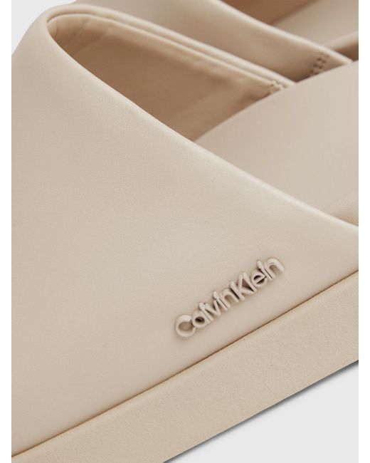 Calvin Klein White Leather Mules for men