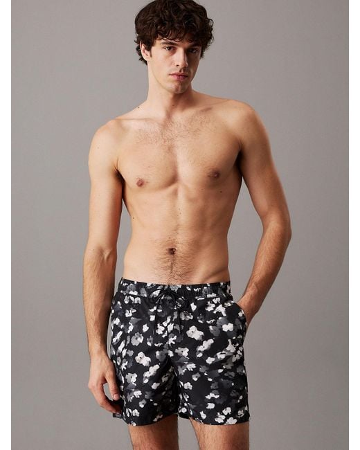 Short De Bain Mi-Long Avec Cordon De Serrage Calvin Klein pour homme en coloris Black