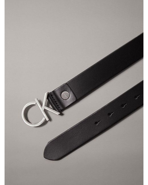 Calvin Klein Black Leather Logo Belt