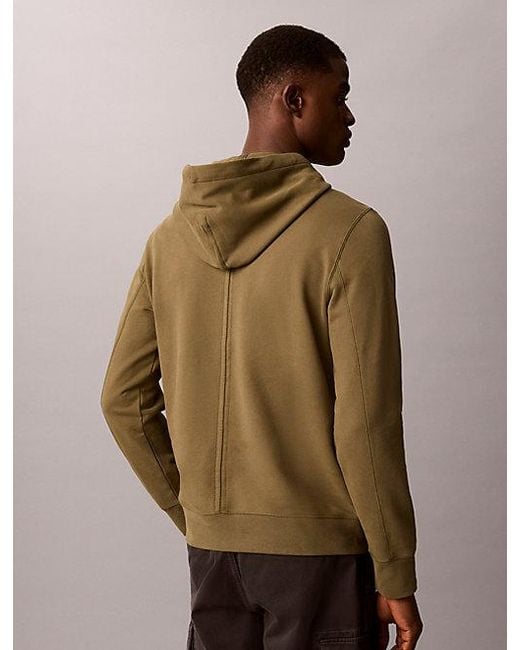Calvin Klein Multicolor Jeans Cotton Terry Badge Hoodie for men