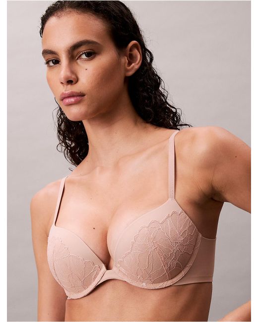 Calvin Klein Multicolor Perfectly Fit Lace Push Up Plunge Bra