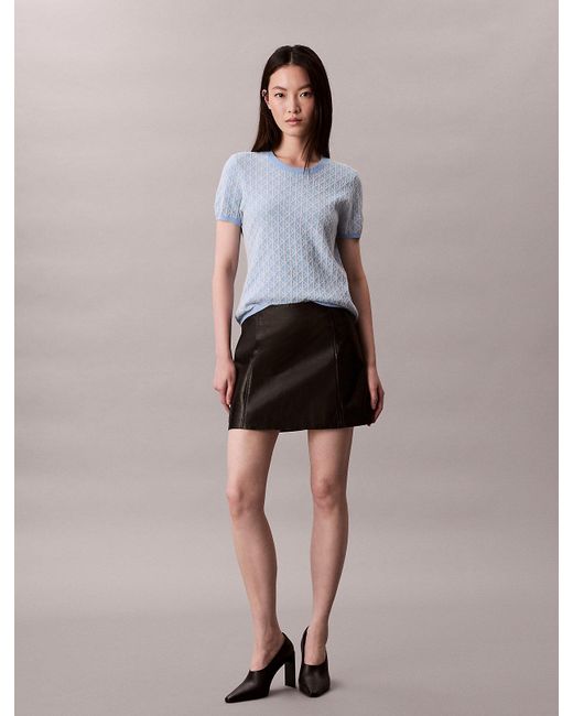 Calvin Klein Gray Knit Cap Sleeve Baby Tee