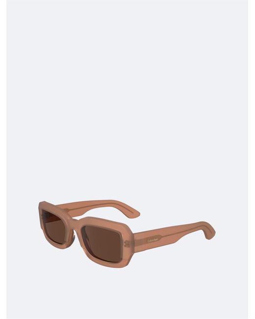 Calvin Klein White Naturals Modern Rectangle Sunglasses