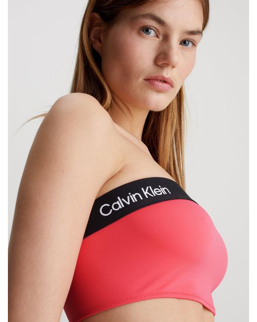 Calvin Klein Red Bandeau Bikini Top - Ck96