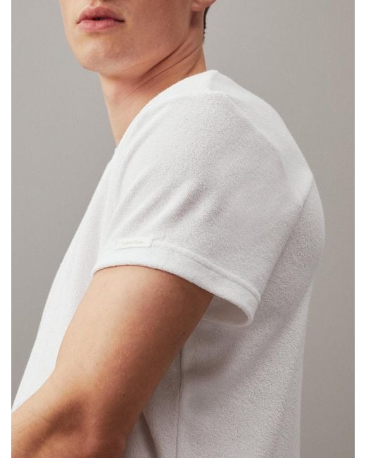 Calvin Klein Gray Towelling Beach T-shirt for men