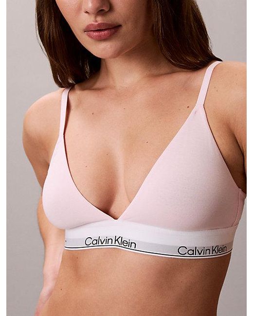 Calvin Klein Brown Lightly Lined Triangle Bralette Icon Cotton Modal