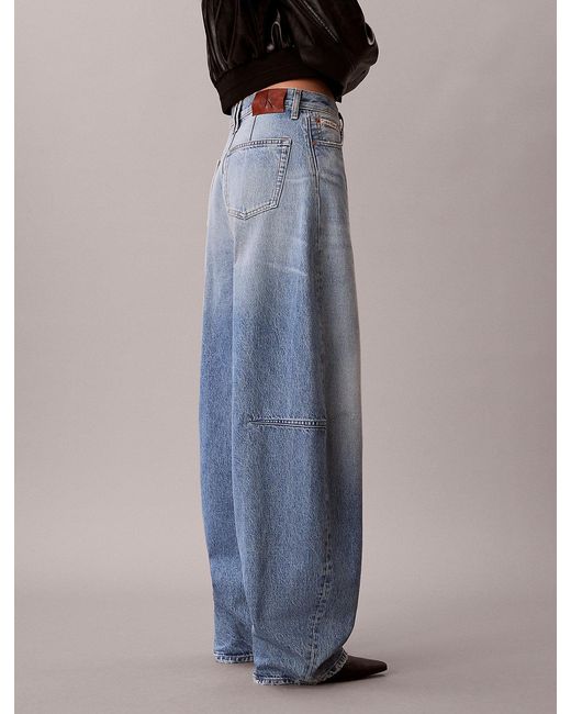 Calvin Klein Blue High Rise Barrel Jeans