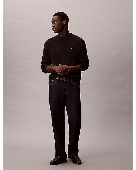 Calvin Klein Brown Jeans Ribbed Cotton Monogram Jumper for men