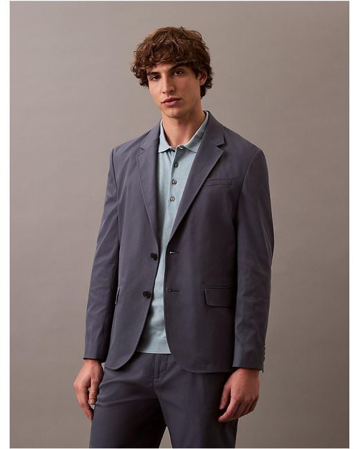 Calvin Klein Gray Packable Tech Classic Blazer for men