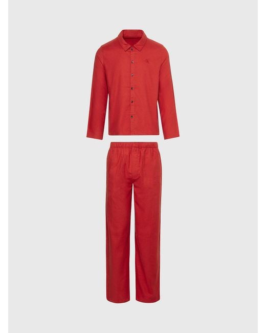 Calvin Klein Red Flannel Pyjama Set