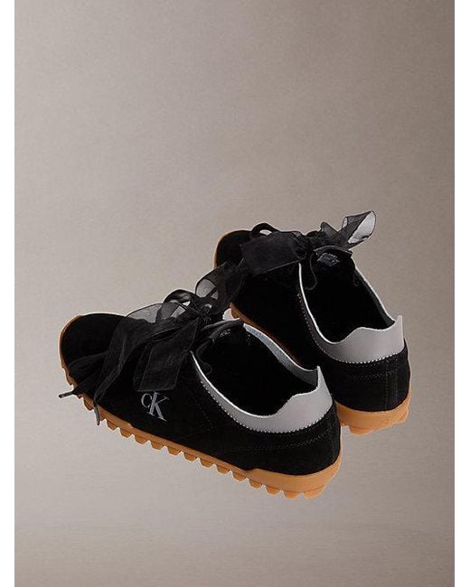 Calvin Klein Brown Suede Organza Runner Trainers