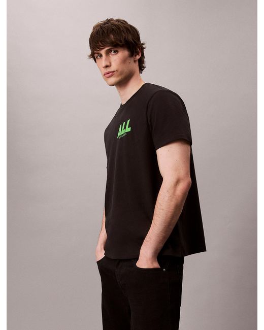 Calvin Klein Black All Graphic Relaxed T-Shirt for men