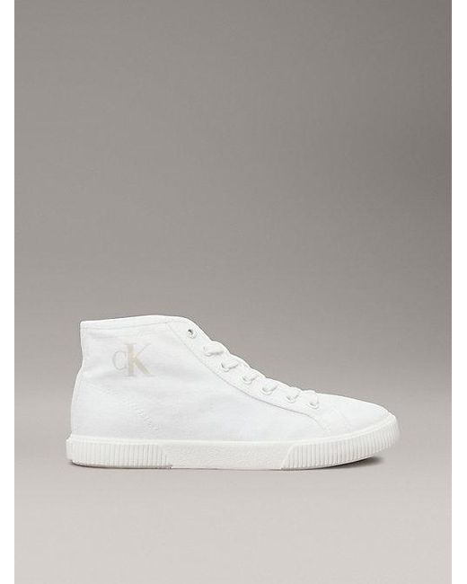 Calvin Klein Canvas High-Top Sneakers Met Laag Profiel in het Metallic