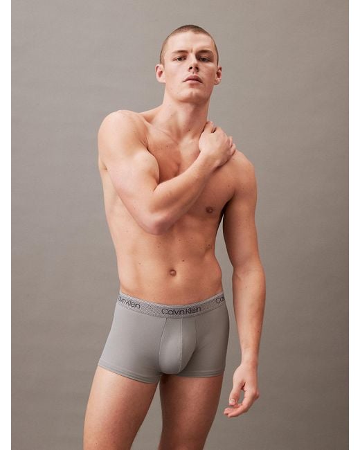 Calvin Klein Gray Micro Stretch Cooling Low Rise Trunk for men