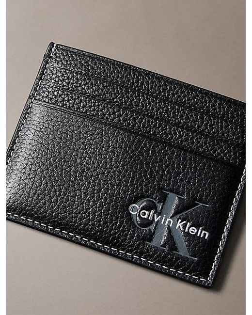Calvin Klein Gray Monologo Card Holder for men