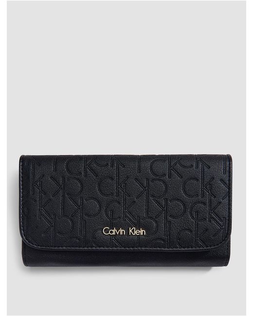 Calvin Klein Olivia Trifold Mega Continental Wallet in Black | Lyst