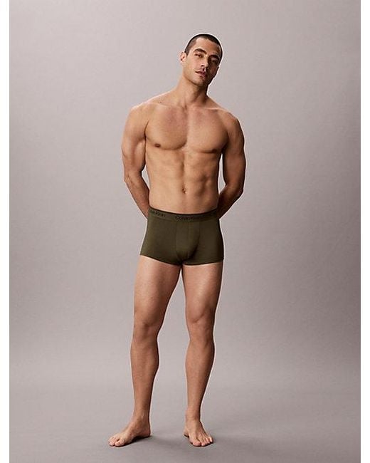 Calvin Klein Blue 5 Pack Low Rise Trunks Microfibre Stretch for men
