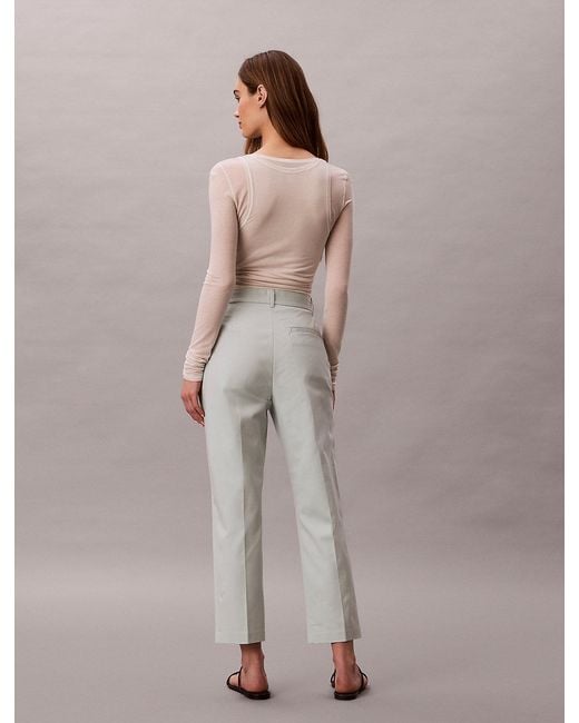 Calvin Klein Gray Cotton Stretch Straight Chino Pants