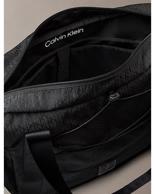 Calvin Klein Black Water Repellent Jacquard Tote Bag for men