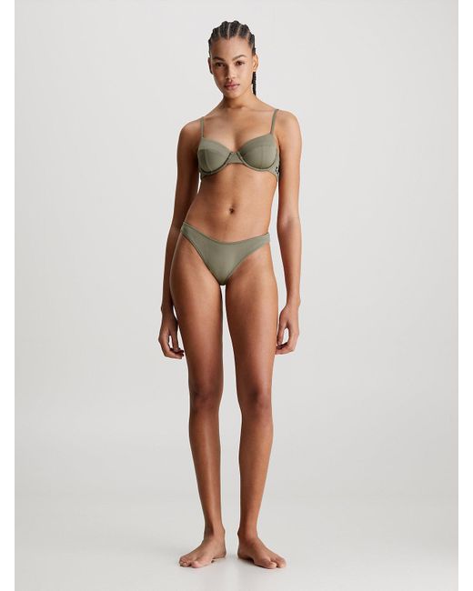 Calvin Klein Gray Balconette Bikini Top - Ck Monogram