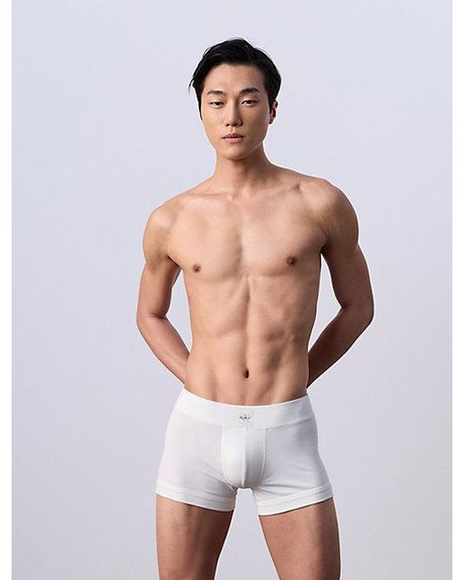 Calvin Klein White Jung Kook For Trunks Heritage Cotton Monologo for men