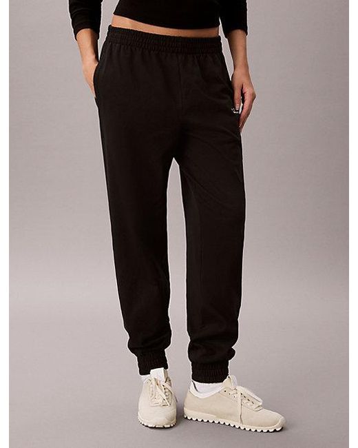 Calvin Klein Black Logo Cotton Jersey Lounge Sweatpants