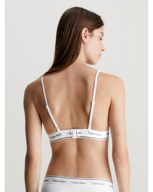 Calvin Klein White Triangle Bikini Top - Ck Meta Legacy