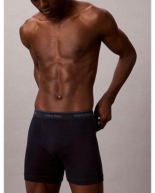 Calvin Klein Blue 3 Pack Boxer Briefs Cotton Classics for men