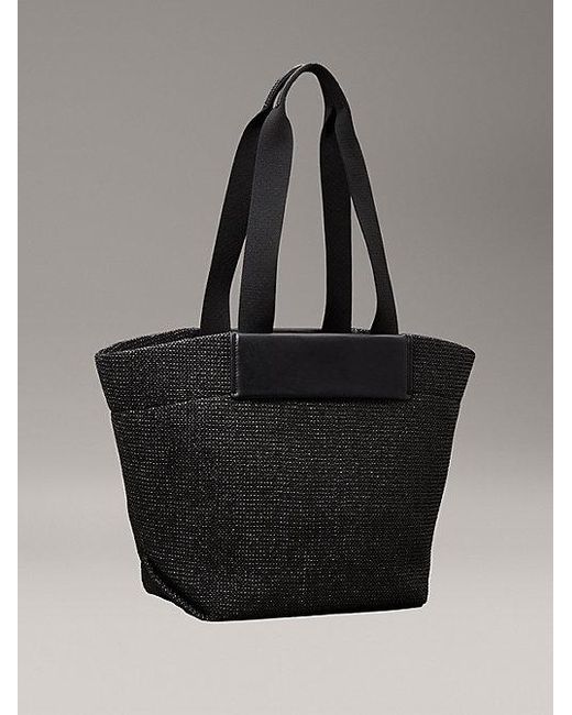 Calvin Klein Black Shopper Aus Bast