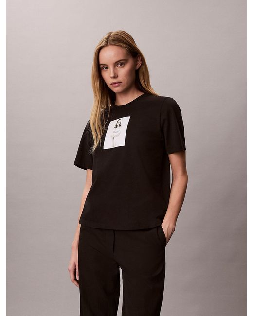Calvin Klein Black Kate Moss Obsession Small Graphic T-Shirt