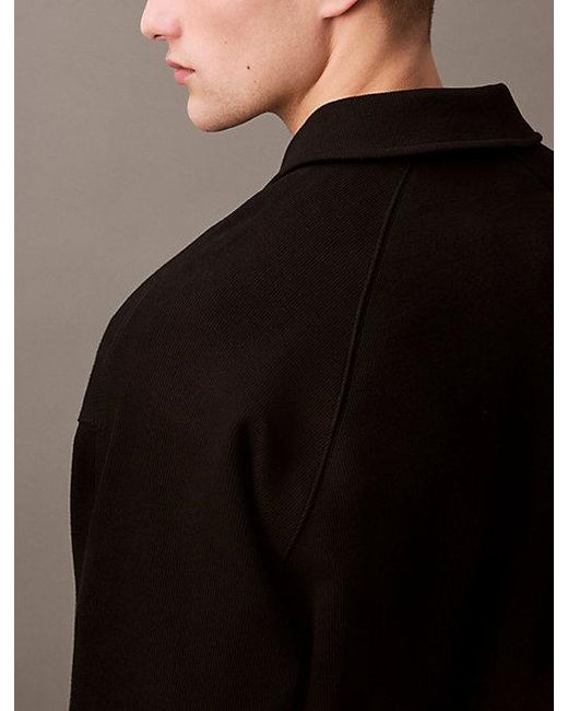 Calvin Klein Black Jeans Relaxed Zip Polo Sweatshirt for men
