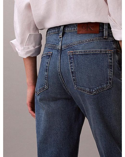 Calvin Klein Blue Jeans High Rise Straight Jeans