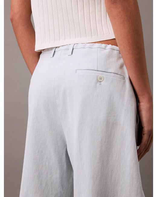 Pantalon Relaxed En Lin Et Coton Calvin Klein en coloris Gray