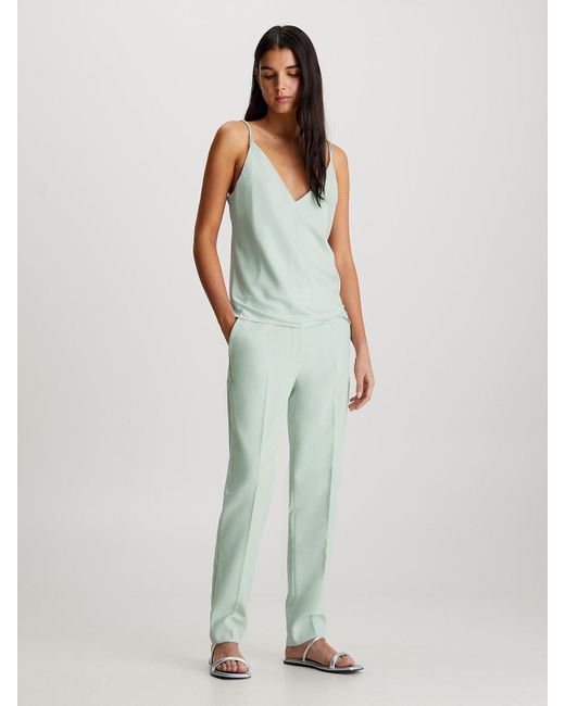 Pantalon longueur cheville slim et fuselé Calvin Klein en coloris Green
