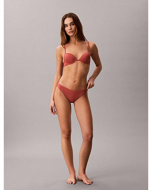 Calvin Klein Red Push Up Bikini Top Essentials