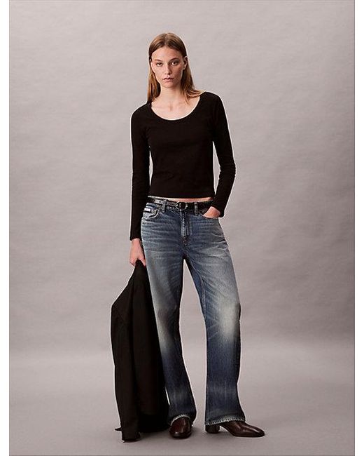 Calvin Klein Black Scoop Neck Top