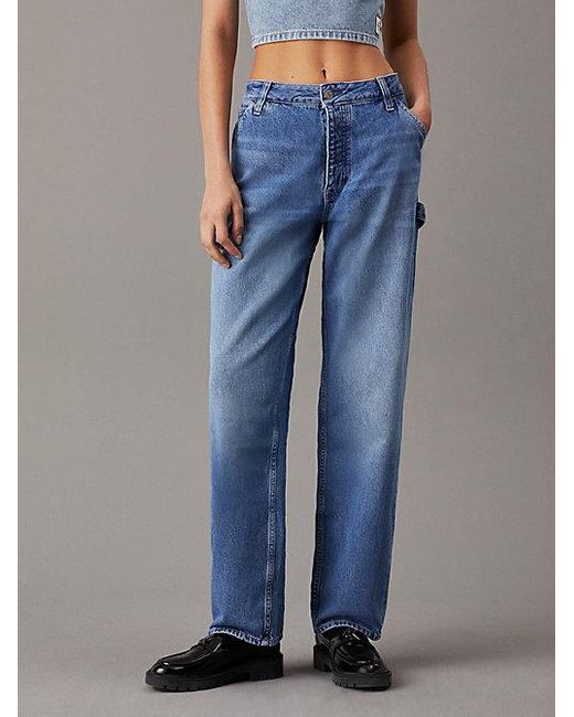 90's Straight Carpenter Jeans Calvin Klein de color Blue