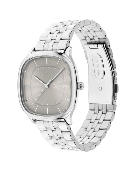 Calvin Klein Gray Rounded Case Sunray Dial Watch for men