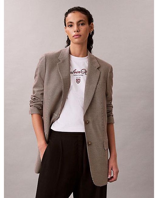 Calvin Klein Multicolor Tech Yarn Dyed Classic Blazer