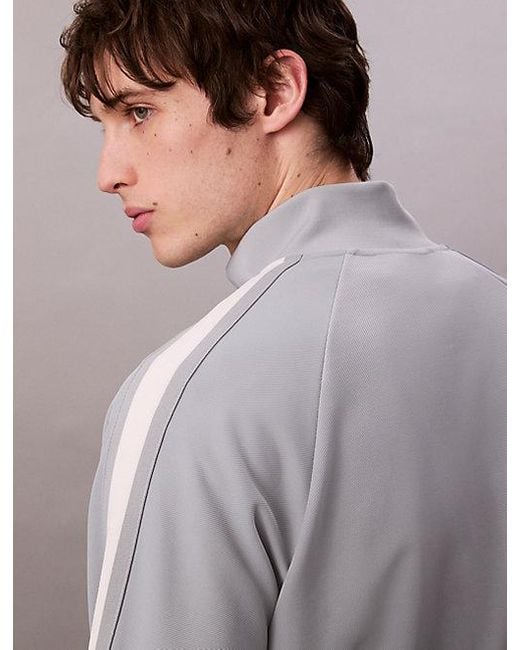 Calvin Klein Stretch Keperstof Track Jacket in het Gray voor heren