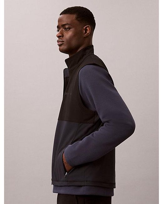 Calvin Klein Black Sport Water Repellent Performance Gilet for men