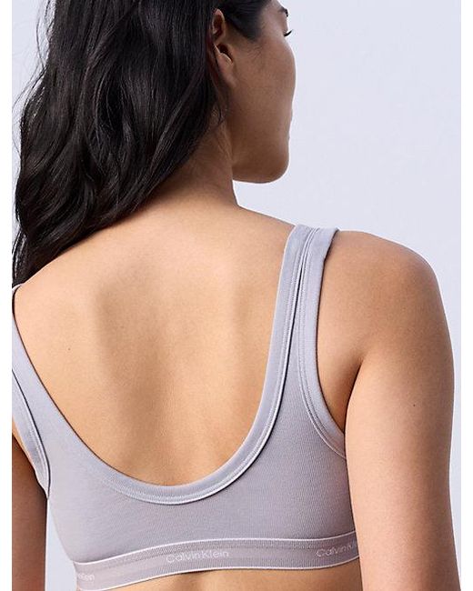 Calvin Klein Blue Jung Kook For Lightly Lined Bralette Heritage Cotton