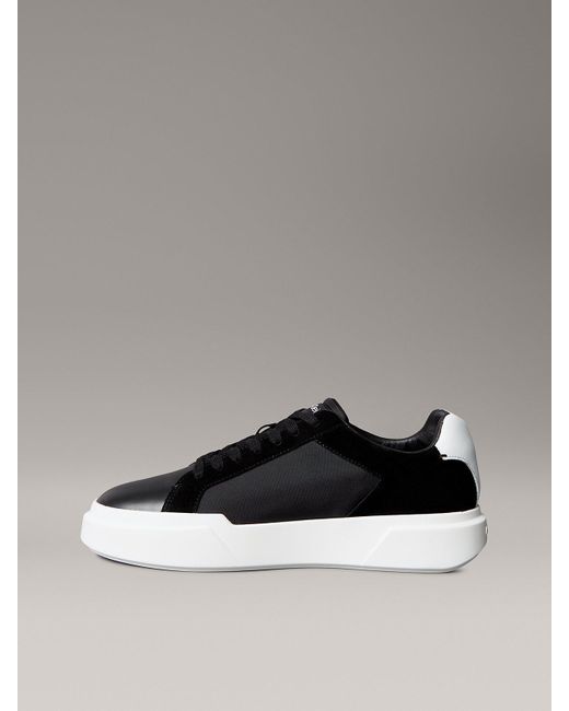 Calvin Klein Gray Leather Durable Traction Nyc Trainers for men