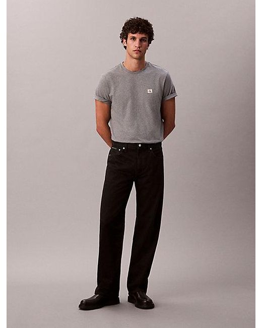 Calvin Klein Gray Jeans Cotton Badge T-Shirt for men