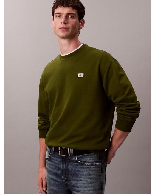 Calvin Klein Multicolor Cotton Terry Badge Sweatshirt for men