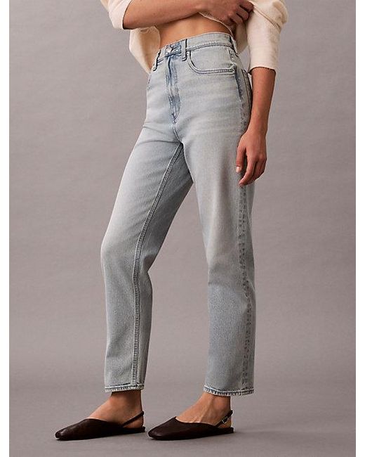 Calvin Klein Gray Jeans High Rise Tapered Jeans
