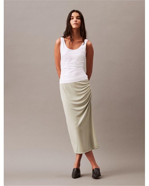 Calvin Klein Brown Refined Jersey Midi Skirt